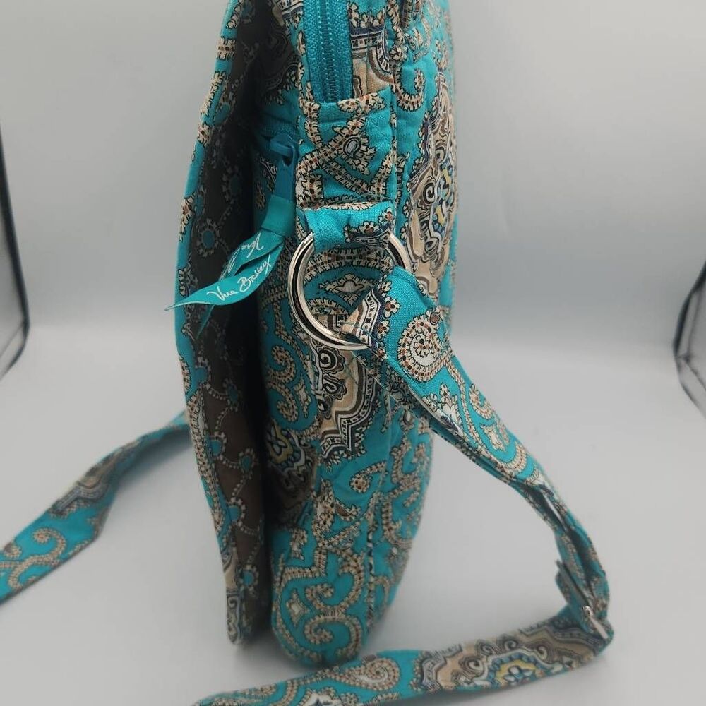 Vera Bradley totally turquiose messenger bag,wallet and clip on ID holder - Picture 3 of 13